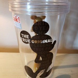 Disney Mickey Mouse 90th Anniversary BPA Free Domed Cup Drinking Glass No Straw